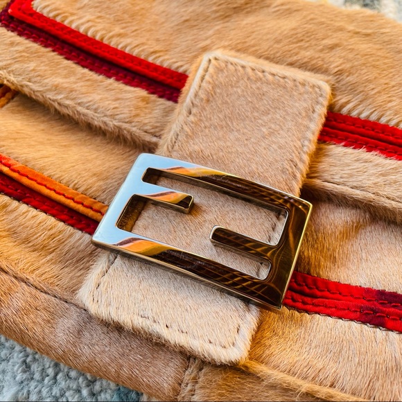 Authentic Fendi Tan Calf Hair Baguette - Picture 2 of 9